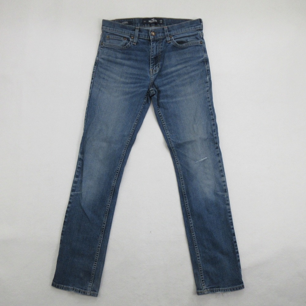 Hollister Men Jeans 29x32 Slim Straight Epic Flex Medium Wash Blue Stretch